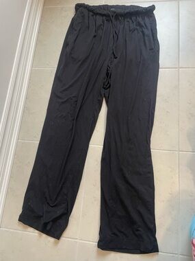 Black Lounge Pants with Drawstring Waist